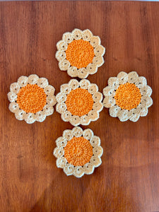 Spring Bloom Crocheted Coasters