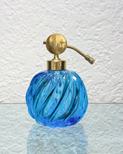 Load image into Gallery viewer, Blue Swirl Glass Perfume Bottle
