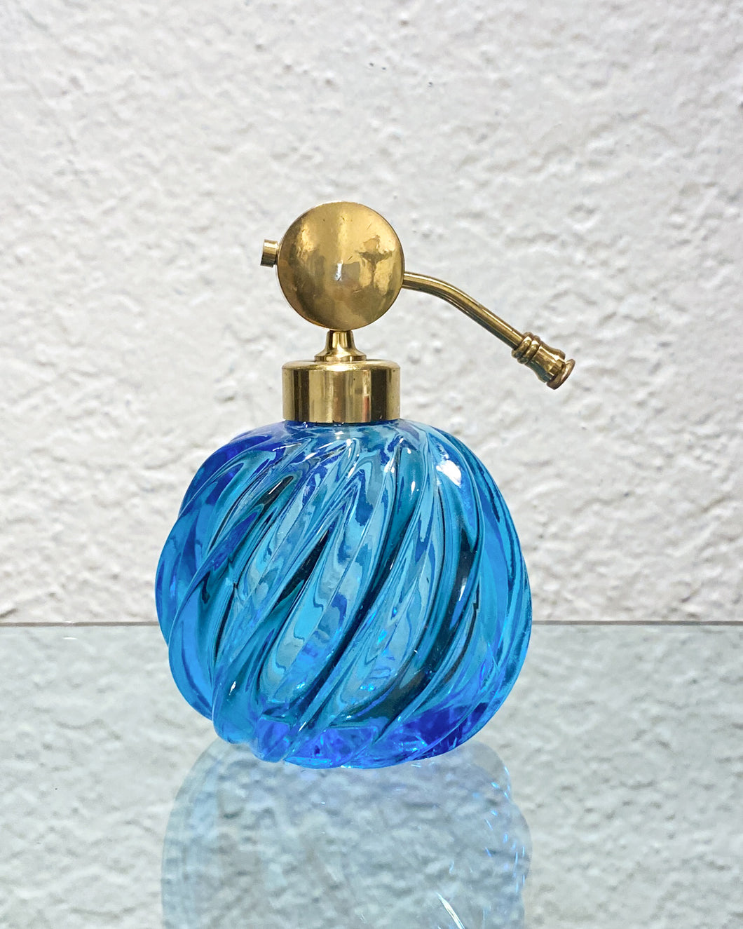 Blue Swirl Glass Perfume Bottle