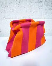 Load image into Gallery viewer, Pink and Orange Striped Clutch
