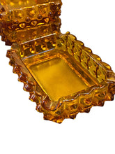 Load image into Gallery viewer, Set of Three Stackable Amber Hobnail Ashtrays
