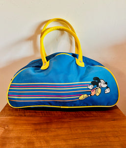 Walt Disney Mickey Mouse Vintage Blue Yellow Small Travel Bag