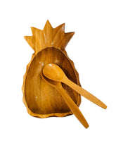 Load image into Gallery viewer, Wooden Pineapple Bowl with Spoon and Spork
