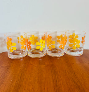 Set of Four Flower Power Acrylic Tumblers