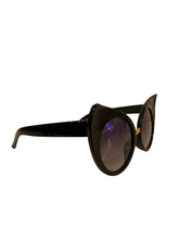 Load image into Gallery viewer, Black Cat Eye Sunnies with Gold Accent
