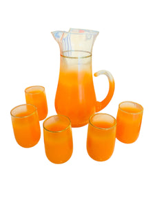 Ombre Orange Pitcher and Tumbler Set