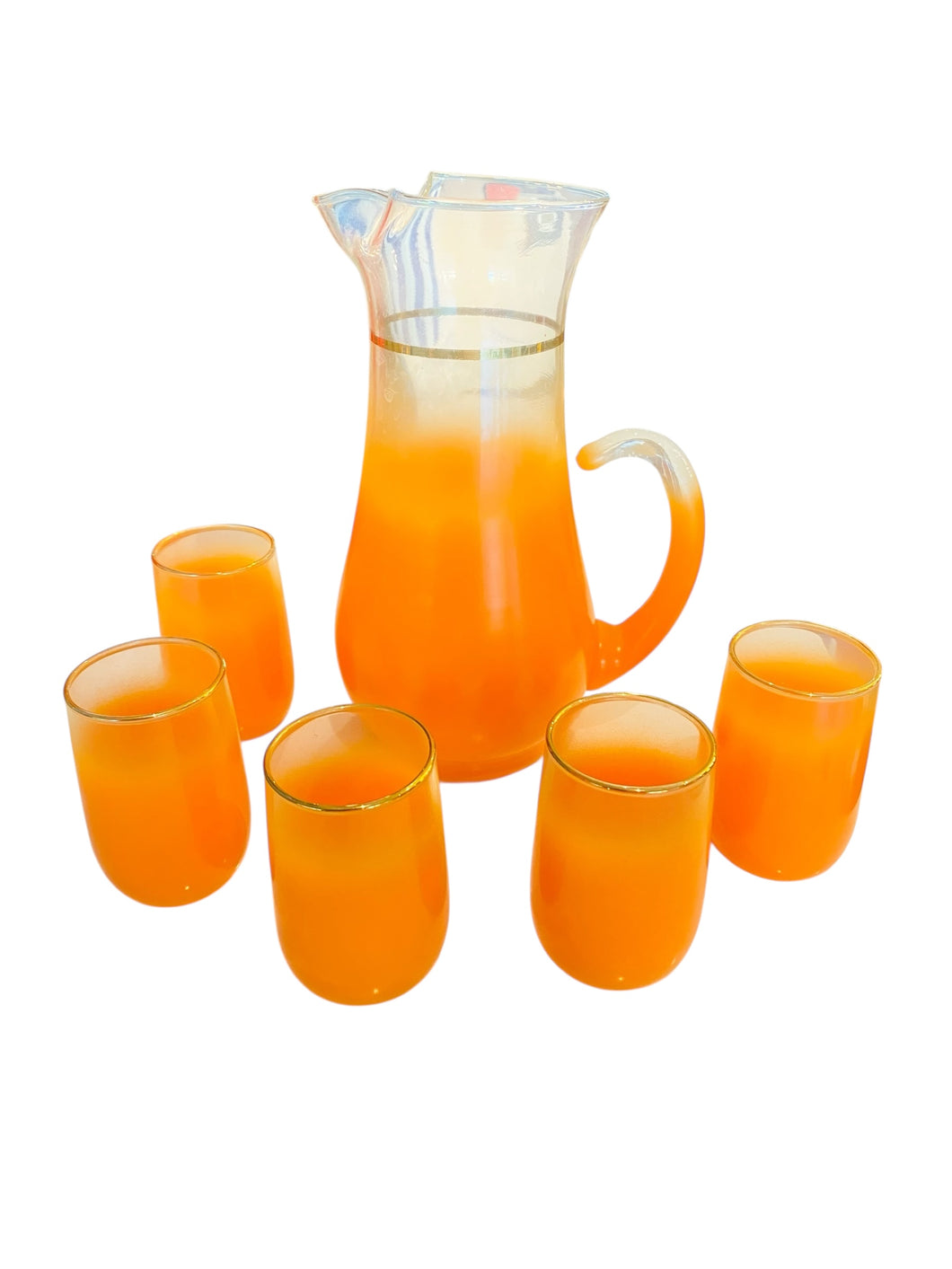 Ombre Orange Pitcher and Tumbler Set