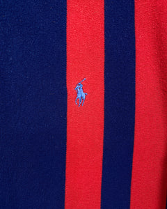 Red Blue and Green Striped Polo Shirt (L)