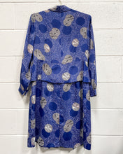 Load image into Gallery viewer, Vintage Navy Blue Dress with Circle Motif
