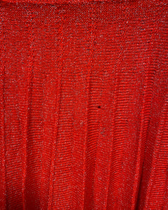 Vintage Knit Sparkly Red Skirt - As Found