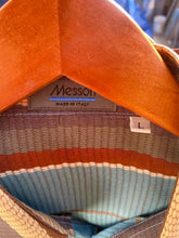 Load image into Gallery viewer, Messori Blue Brown and Cream Stripped Silk Shirt
