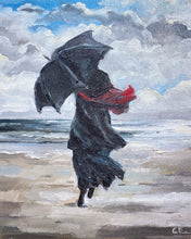 Load image into Gallery viewer, Off to The Sea with an Umbrella, Oil Painting
