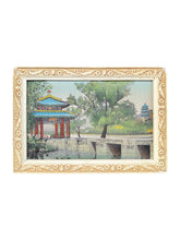 Load image into Gallery viewer, Small Intricate Asian Silk Textile of a Landscape
