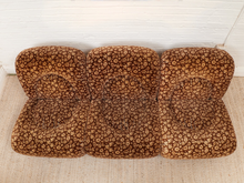 Load image into Gallery viewer, 1970’s Floral Italian Modular Sofa in Brown Vintage Print Upholstery

