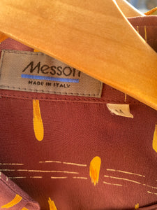 Messori Match Stick Flame Pattern Silk Shirt