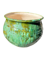 Load image into Gallery viewer, Mid Century Jade Green Emerald Moss Drip Glaze Pot
