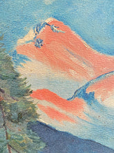Load image into Gallery viewer, Antique Mountain Landscape with Pink Mountains
