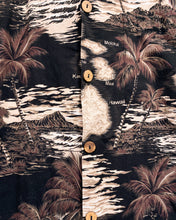 Load image into Gallery viewer, Vintage Black Hawaiian Button Up Shirt
