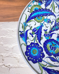 Iznik Pottery Plate in Blues and Greens