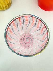 Tom Philabaum signed Art Glass Reptilian Series Cranberry Blue