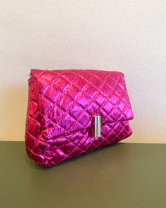Metallic Hot Pink Quilted Purse