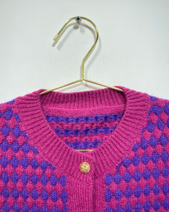 Purple and Berry Knit Cardigan