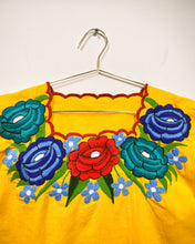 Load image into Gallery viewer, Marigold Colored Mexican Huilpil Blouse
