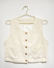 Load image into Gallery viewer, Cream Button Up Vest (M)
