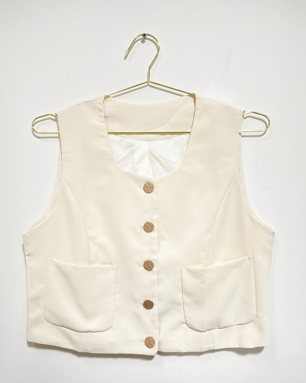 Cream Button Up Vest (M)