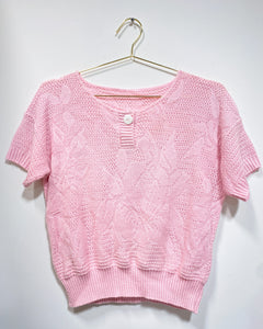 Vintage Pink Knit Blouse