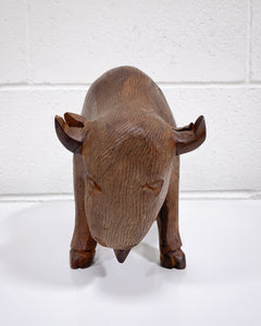 Large Carved Ironwood Buffalo