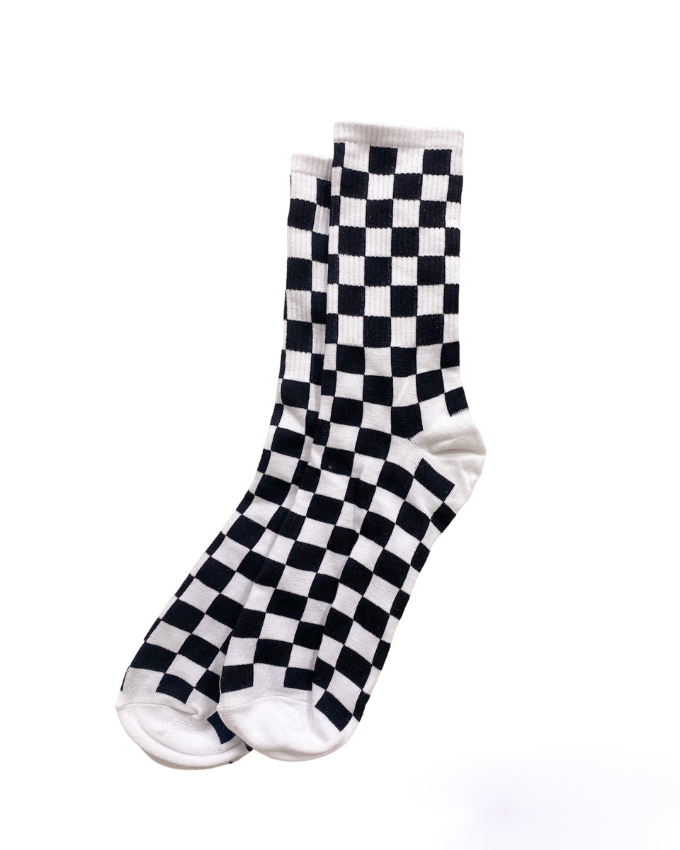 Black and White Checkered Socks – Sunbeam Vintage