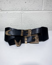 Load image into Gallery viewer, Double Strap Black Elastic Belt
