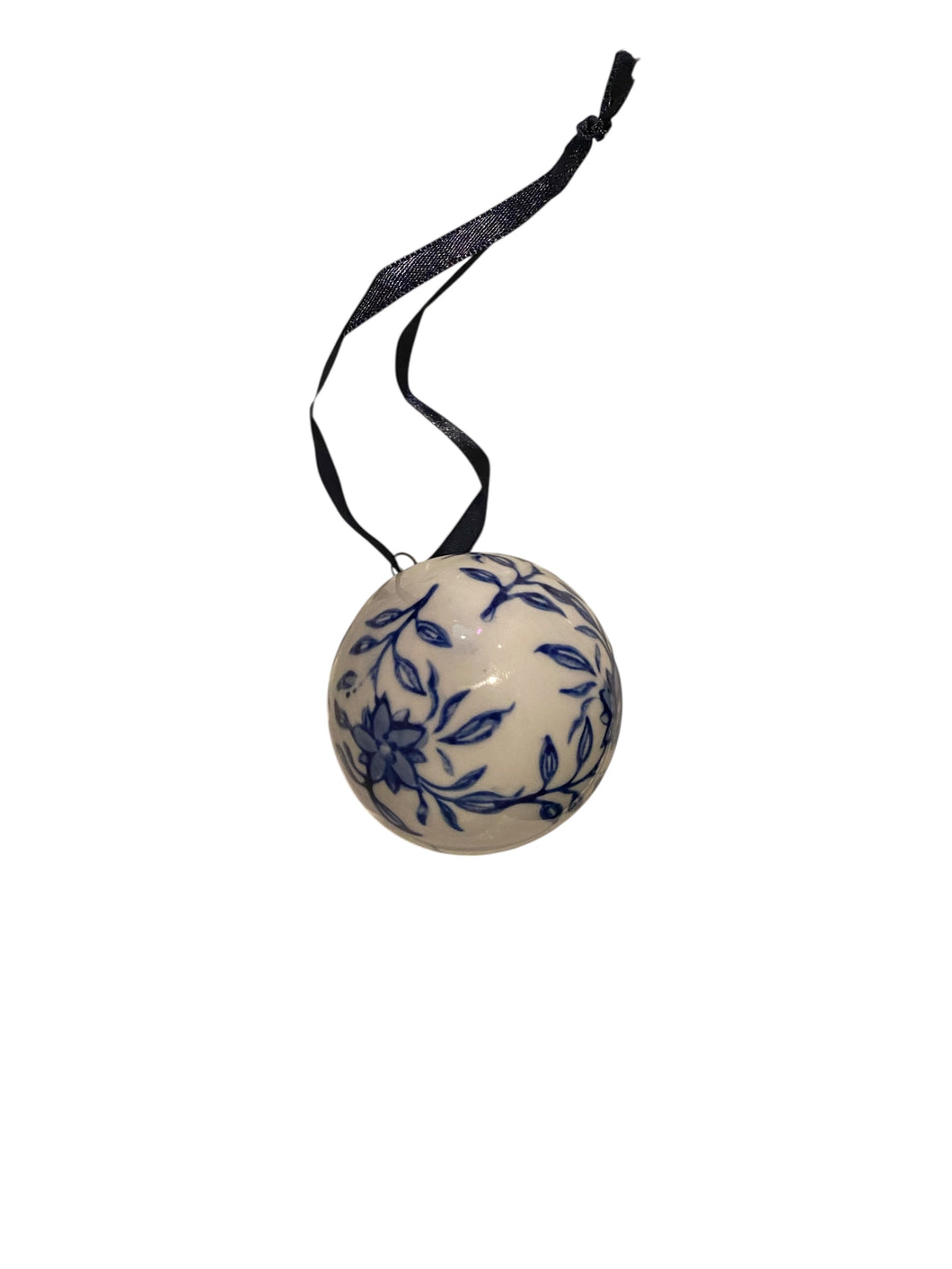 Blue and White Christmas Ball Ornament