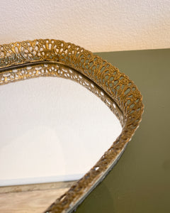 Vintage Oval Gold Vanity Tray