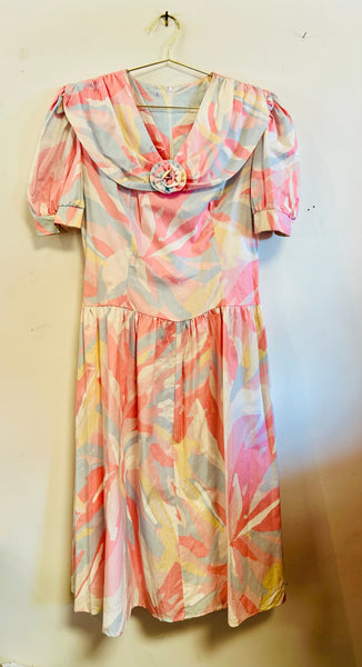 80s vintage dresses 80's Cream Dress – Sunbeam Vintage