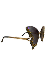 Load image into Gallery viewer, Blue Butterfly Sunnies with Gold Accents
