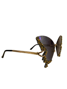 Blue Butterfly Sunnies with Gold Accents