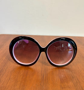 Black & Lilac Round Oversized Sunglasses