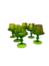 Load image into Gallery viewer, Set of Six Peridot Green Hand Blown Whiskey Glasses
