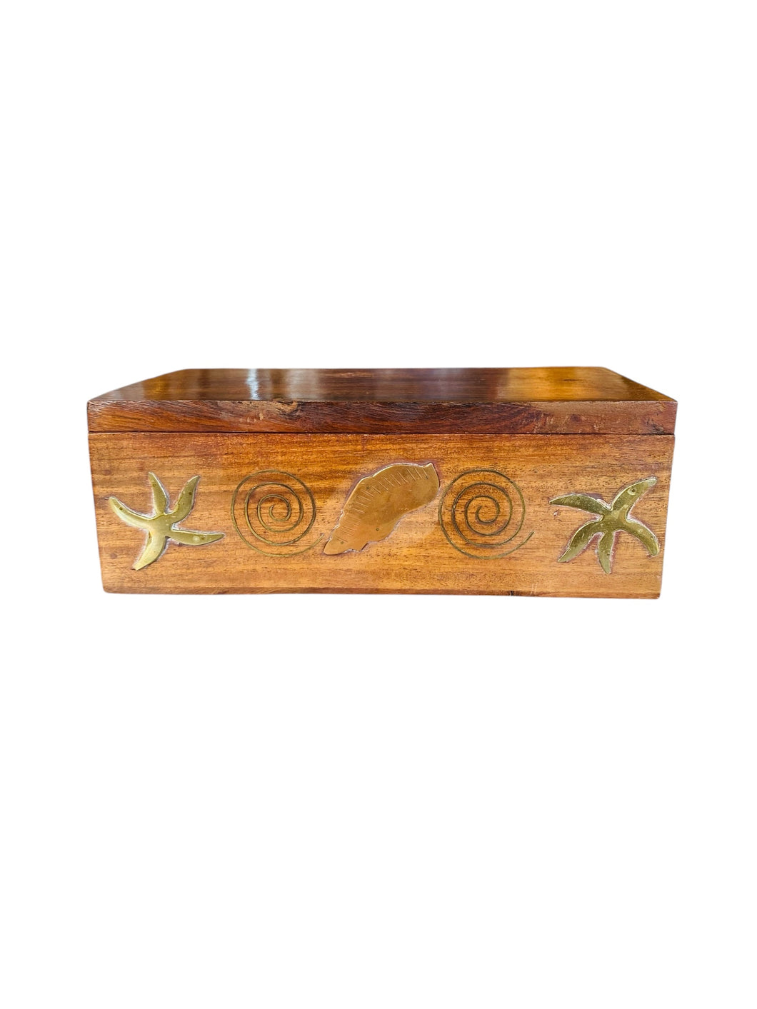 Solid Wood and Brass Star Fish Trinket Box