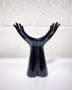 Open Hands Black Vase