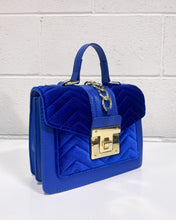 Load image into Gallery viewer, Bright Blue Velvet Handbag

