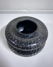 Load image into Gallery viewer, Textured Stoneware Metallic Black Vase
