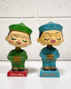 Vintage Pair of Kissing Bobble Heads