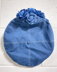 Denim Cap with Flowers