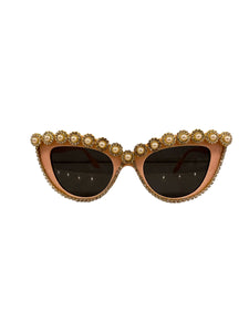 Pink Frame with Faux Pearls and rhinestones