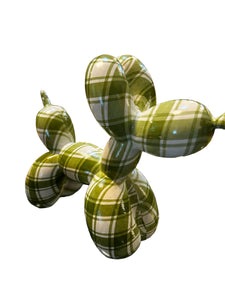 Green plaid balloon dog