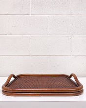 Load image into Gallery viewer, Vintage Rattan Tray with Handles
