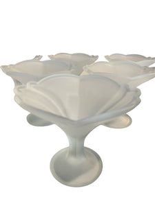 Set of Six Italian Frosted Martini Glasses